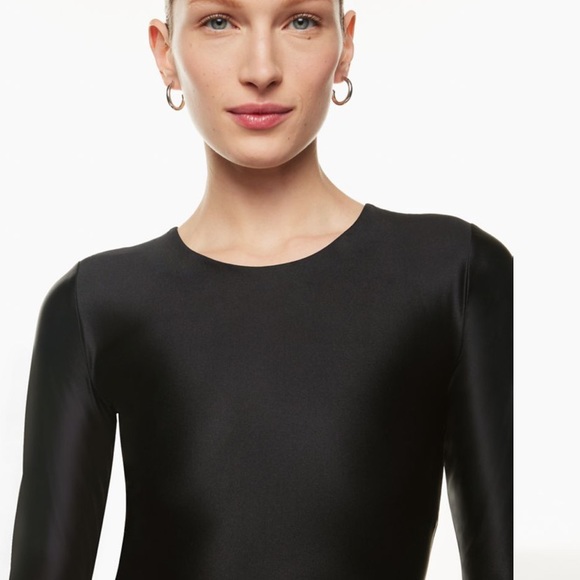 Aritzia black shiny contour bodysuit, NWT XS - Picture 4 of 5